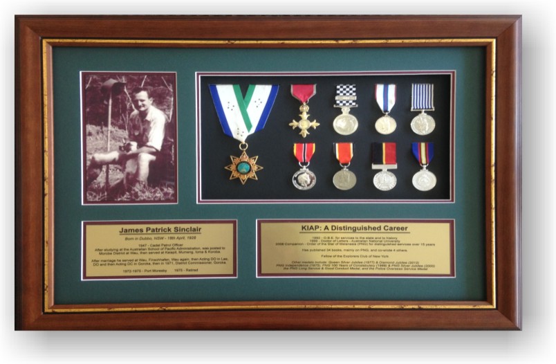 Picture of framed medals